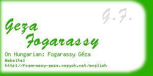 geza fogarassy business card